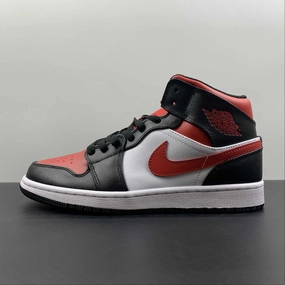 Air Jordan 1 Mid White Black Red 554724-079 Cross Motion Train Easy
