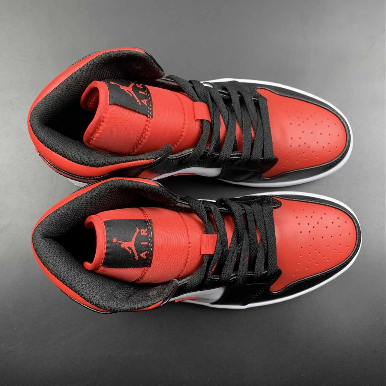 Air Jordan 1 Mid White Black Red 554724-079 Modern Fit Neutral Colorways