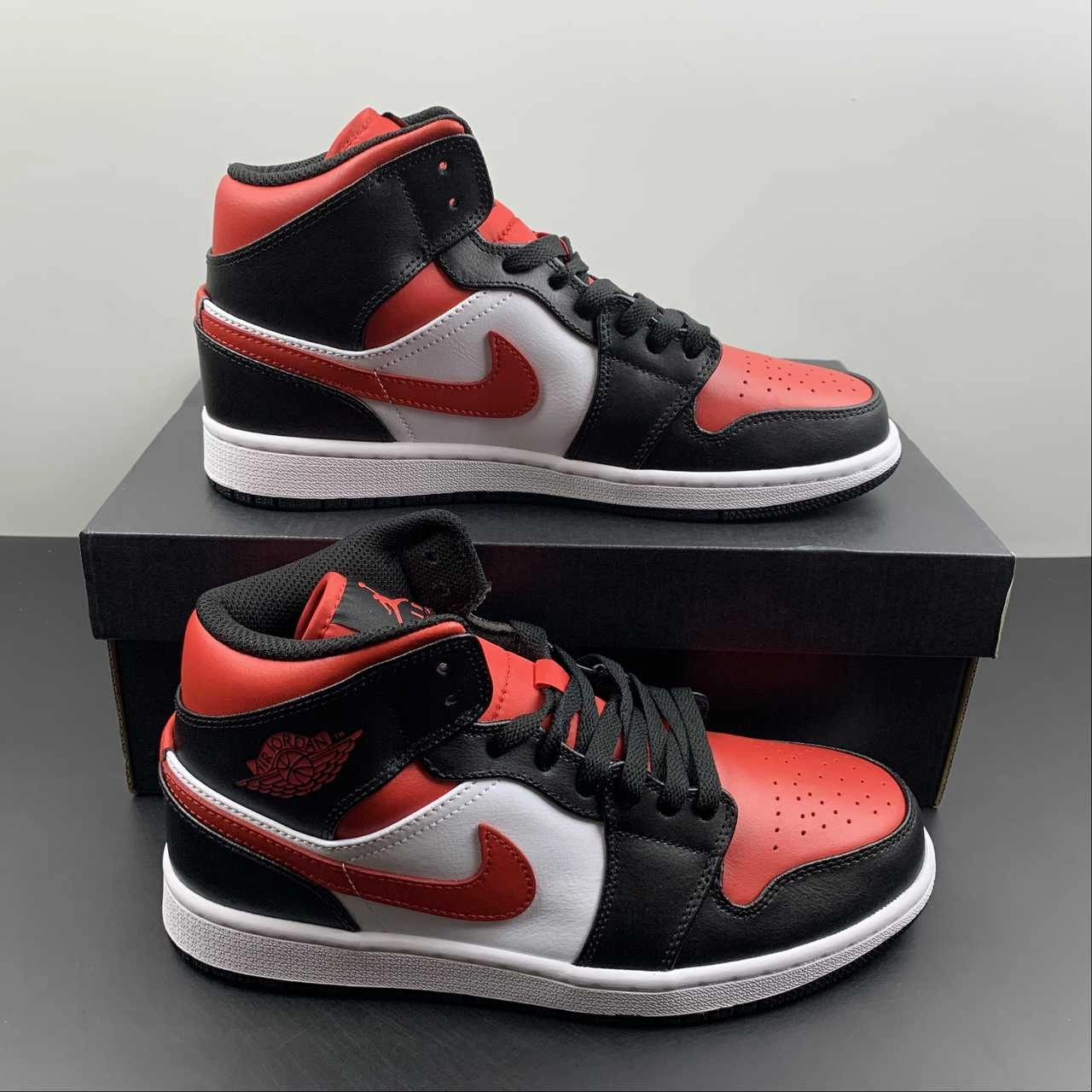 QuickDry Air Jordan 1 Mid White Black Red 554724-079