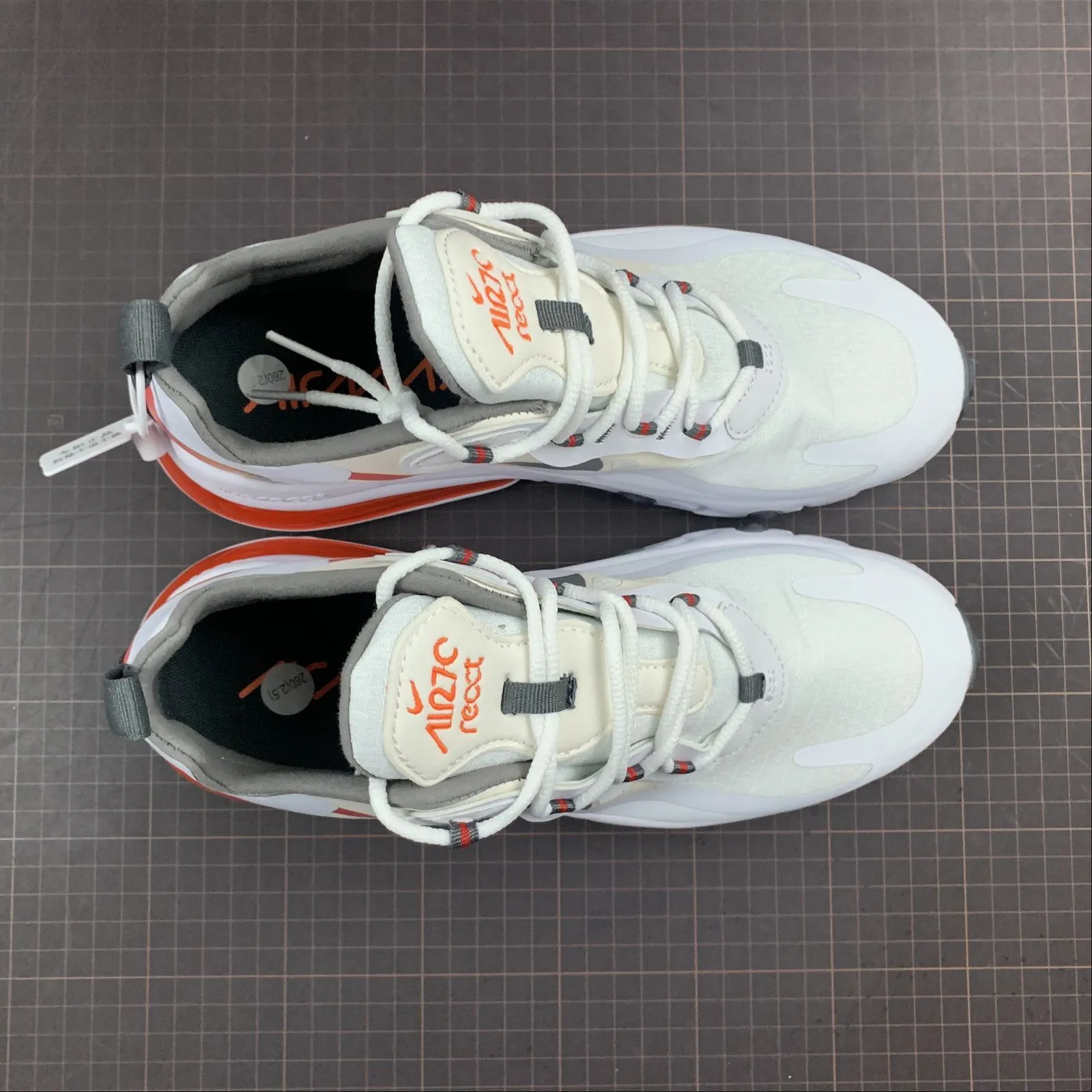Comfortable foot alignment recycled material shoes Air Max 270 React Peak White Huge Gray Smoky Grey Mtlc Gold CD6615-100