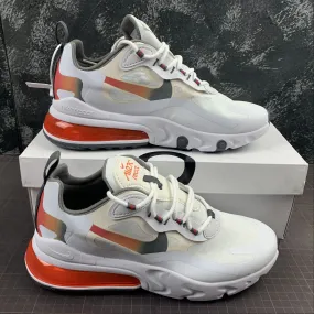 Air Max 270 React Peak White Huge Gray Smoky Grey Mtlc Gold CD6615-100 seasonal shoes speed runners