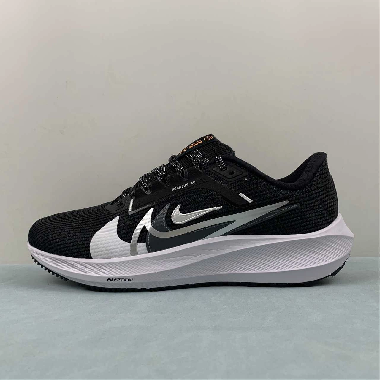 Air Zoom Pegasus 40 PRM Quadruple Swoosh Black White Bright Mandarin Multi-Color FB7179-001 Exercise Focus No Bulk