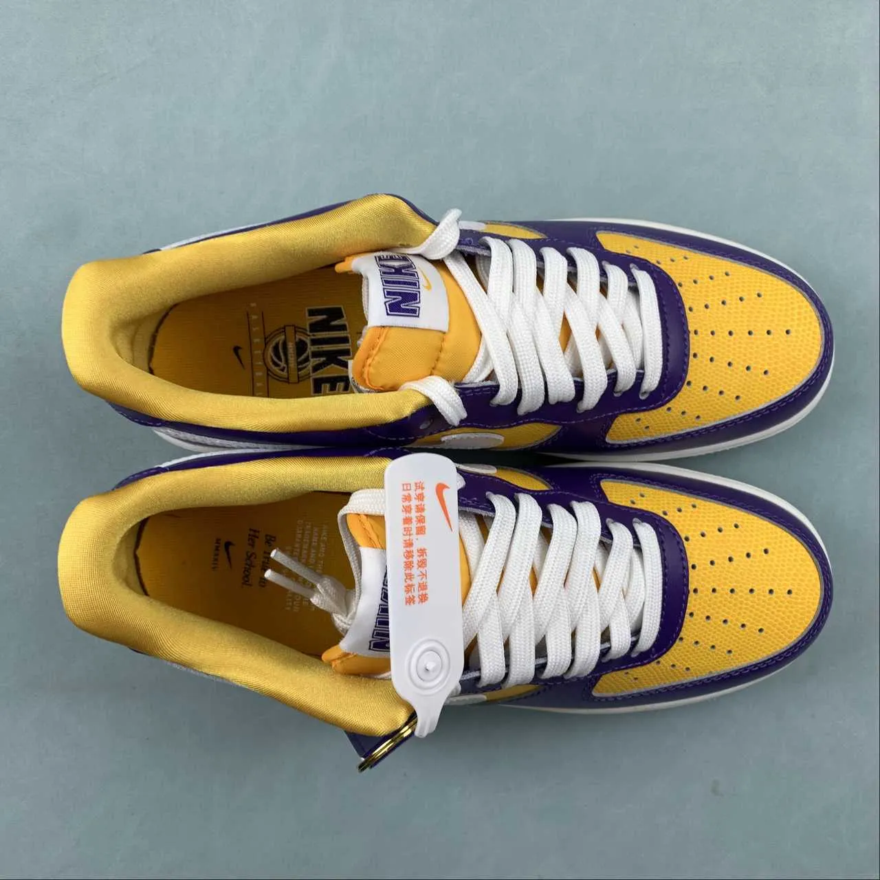 Non-Slip Grip Air Force 1 07 Low Be True To Her School LSU Court Purple White University Gold Sail FJ1408-500