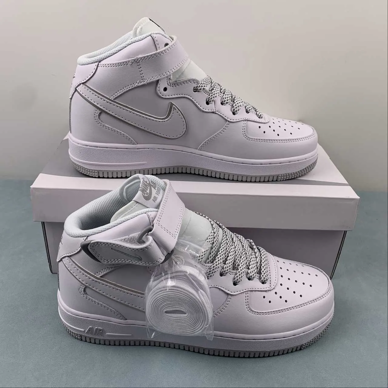 Fashion Ease Air Force 1 07 Mid White Silver WP5623-836