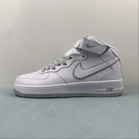 Air Force 1 07 Mid White Silver WP5623-836 Velcro Closure