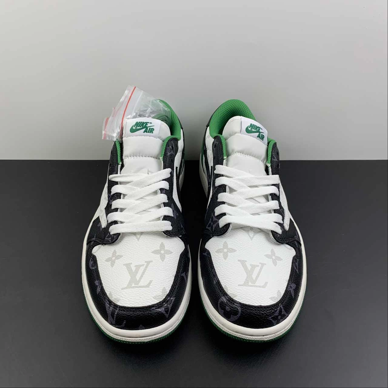 Air Jordan 1 Retro Low OG SP ??Travis Scott and Louis Vuitton?? Black Green LV DM7866-553 Lightweight Upper