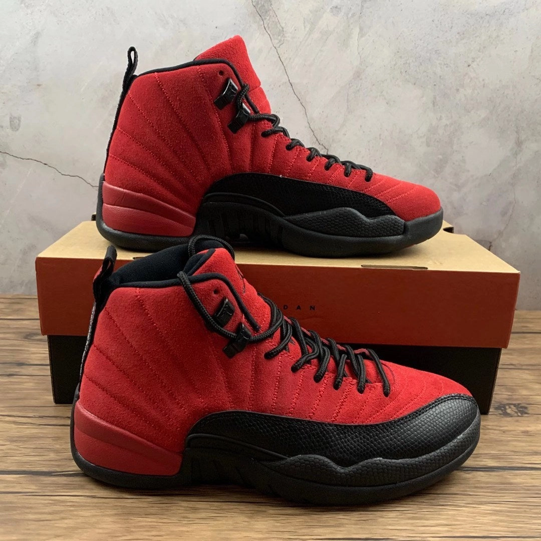 Air Jordan 12 Retro Reverse Flu Game Varsity Red Black CT8013-602 Multi Chamber Airflow Energy Return Sole System