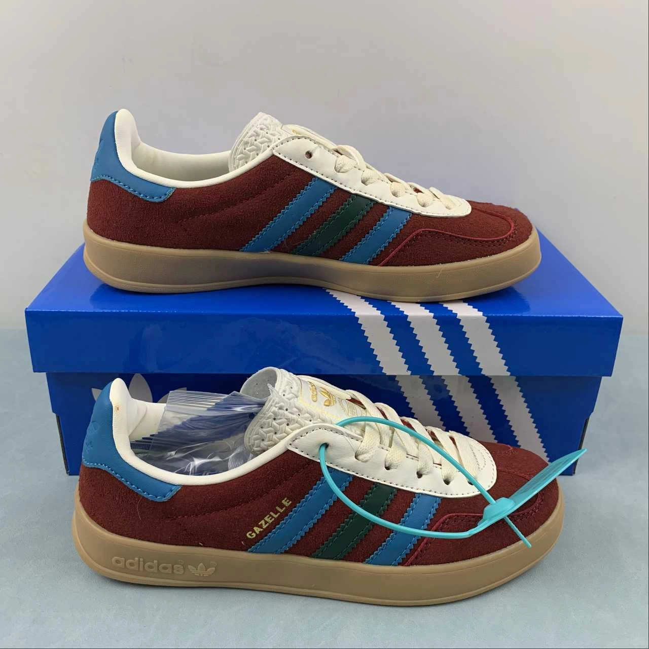 Anytime Fit suede upper Adidas Gazelle Indoor Collegiate Burgundy Arctic Fuchsia Collegiate Green IG4996