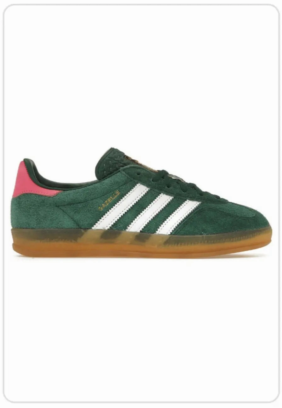 Adidas Gazelle Indoor Collegiate Green Lucid Pink Karma Sneaks