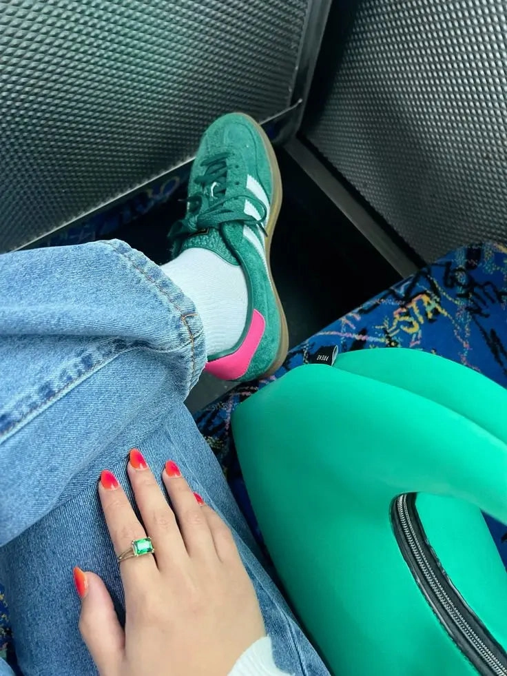 Adidas Gazelle Indoor Collegiate Green Lucid Pink Karma Sneaks