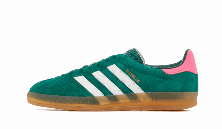 Adidas Gazelle Indoor Collegiate Green Lucid Pink Flat footbed