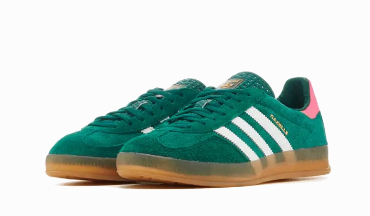 Adidas Gazelle Indoor Collegiate Green Lucid Pink Karma Sneaks