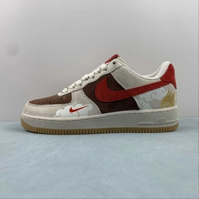Air Force 1 07 Low Dragon Brown Red Metallic Gold LN6239-840 March Step