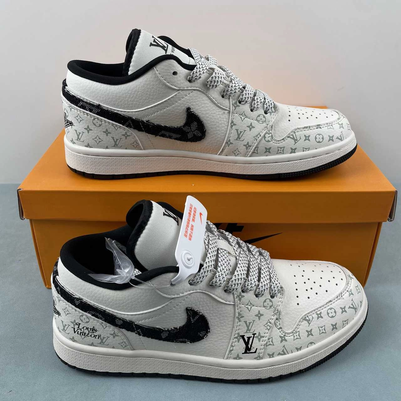 Air Jordan 1 Low LV Off White Black SJ9950-006 Abrasion Resistant Mesh
