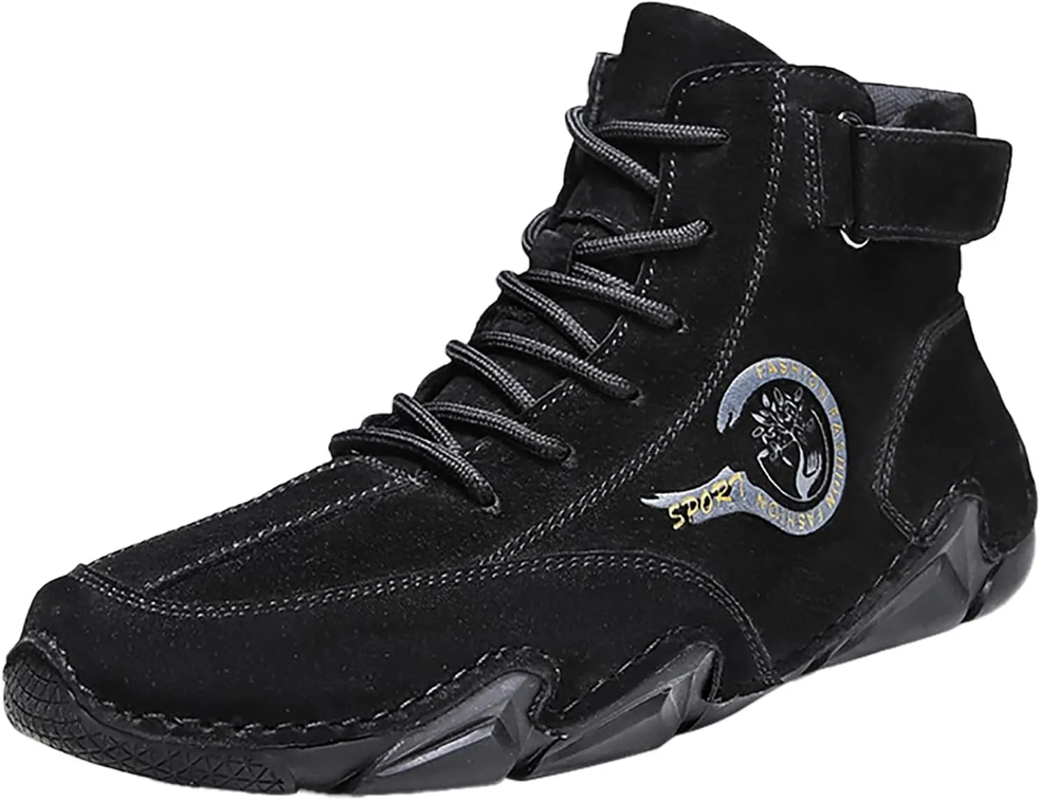 New Winter Men's Padded Leather Korean High Top Hook Loop Short Boots Sport Shoes Chaos Sneaker Men