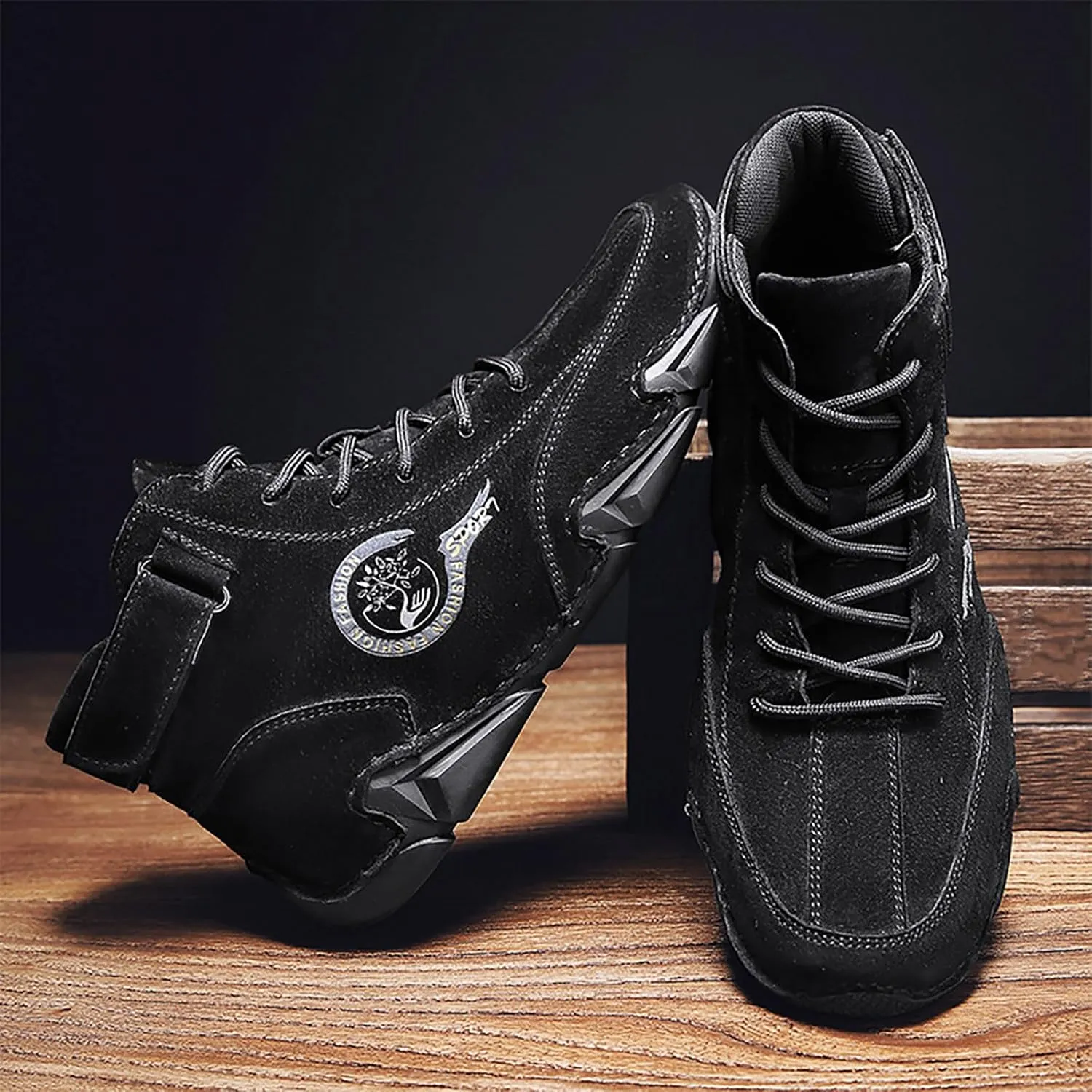 New Winter Men's Padded Leather Korean High Top Hook Loop Short Boots Sport Shoes Chaos Sneaker Men