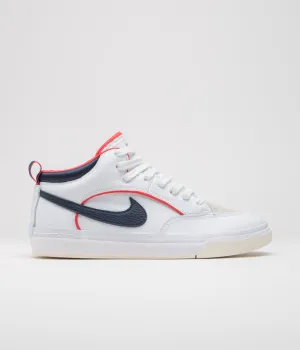 Nike SB React Leo Premium Shoes - White / Midnight Navy - University Red - White