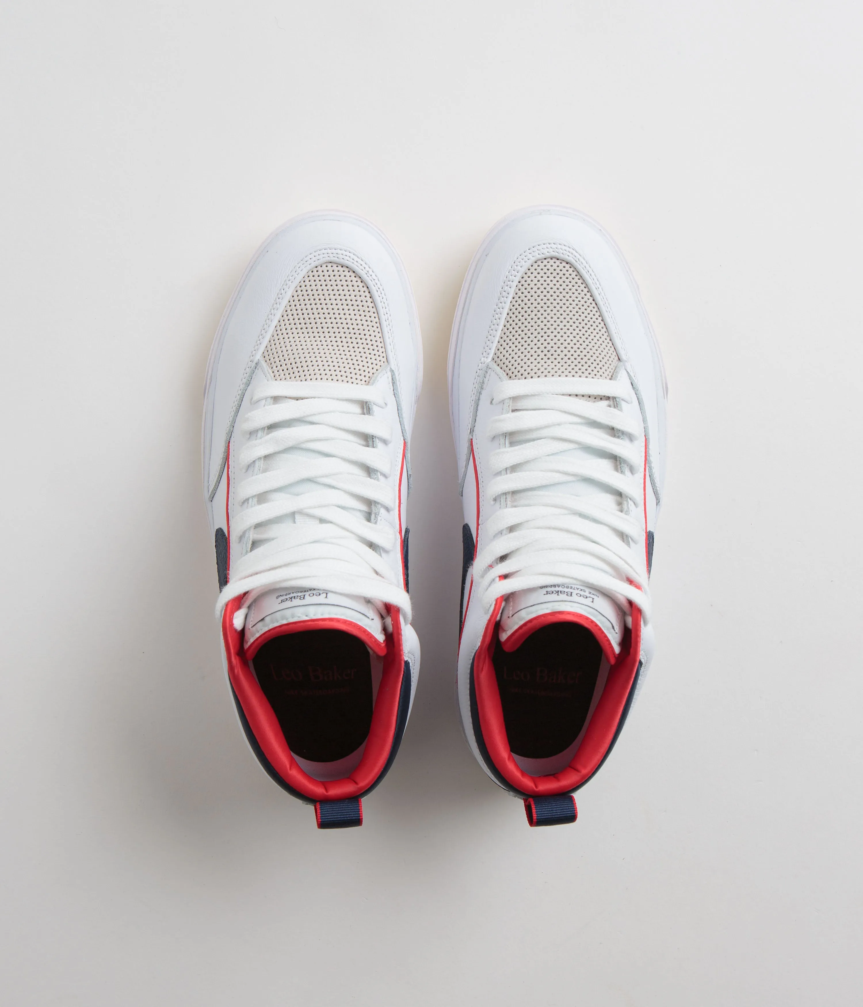 Nike SB React Leo Premium Shoes - White / Midnight Navy - University Red - White