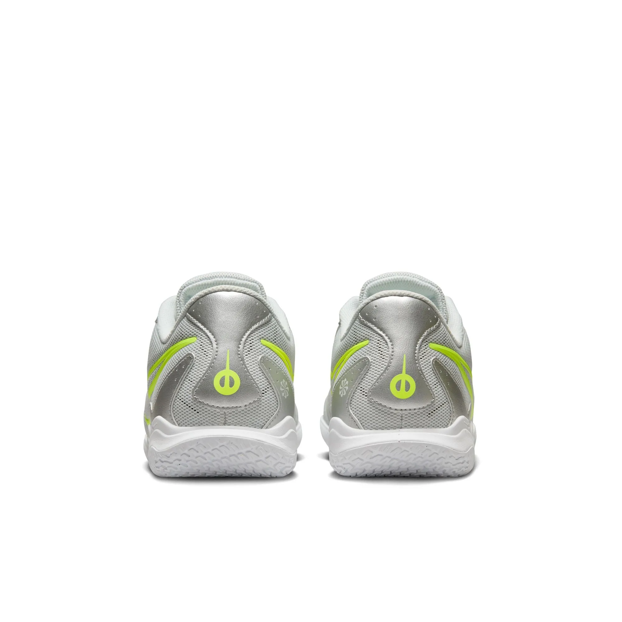 Nike Tiempo Legend 10 Academy IC Indoor Court Soccer Shoes- Metallic Silver/White-Volt