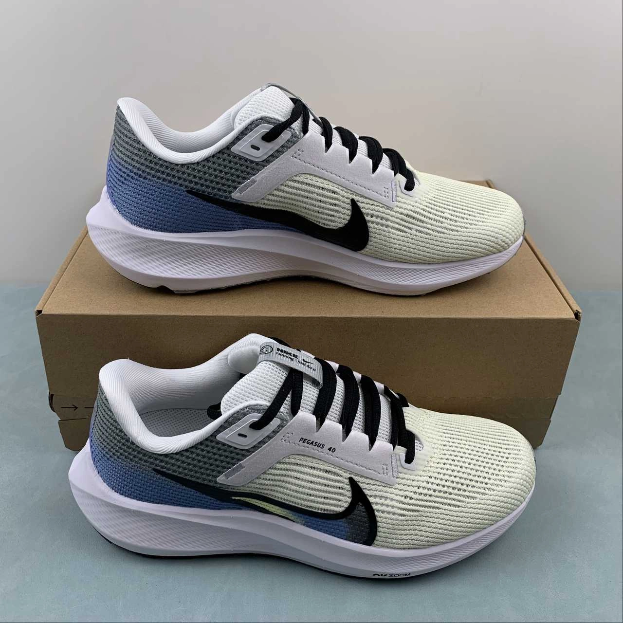 Shaped to improve contact and ground reaction forces Agility Moves Air Zoom Pegasus 40 Cream Navy Wave DV3853-102