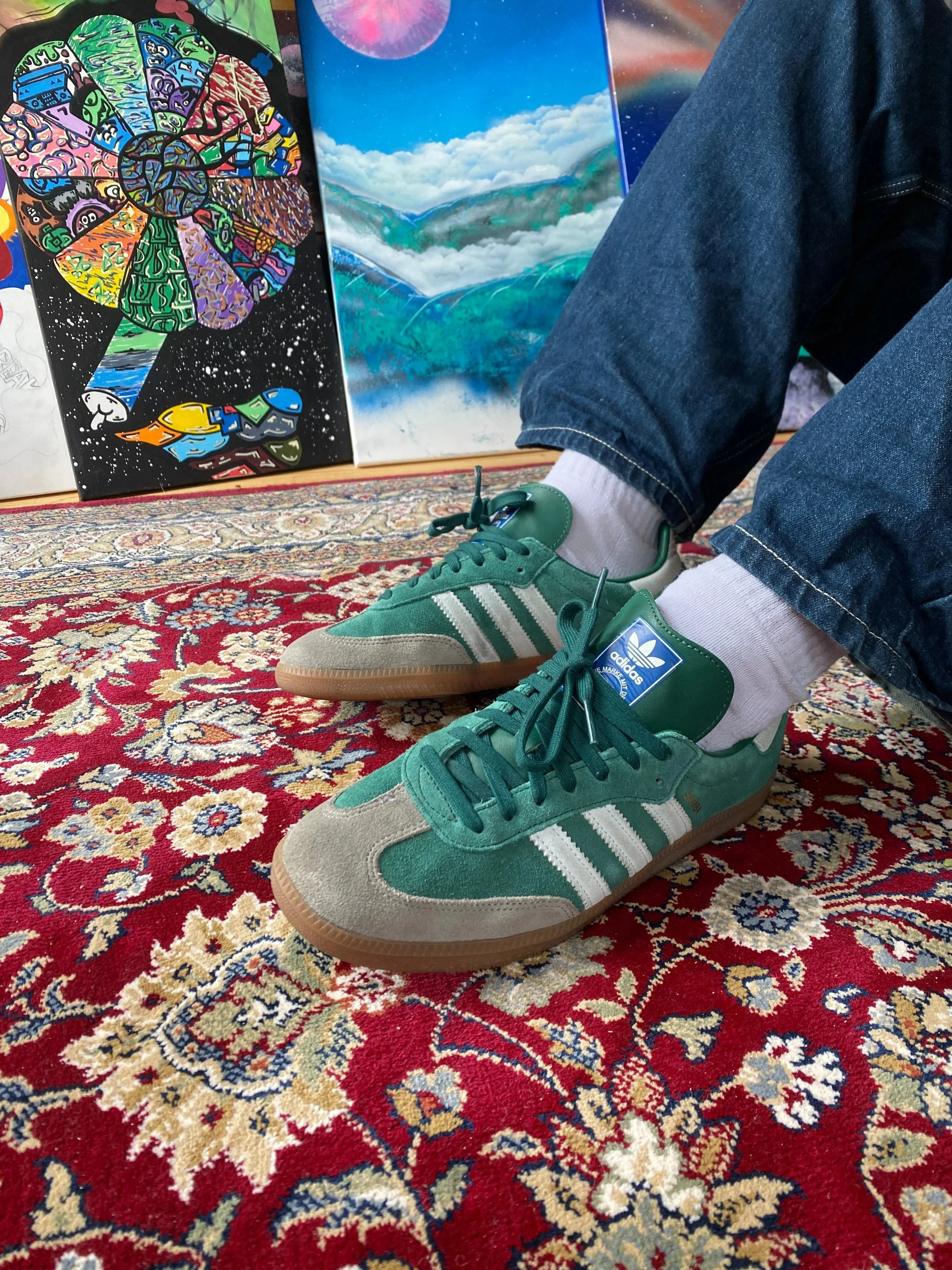 Adidas Samba OG Collegiate Green Gum Grey Toe Karma Sneaks
