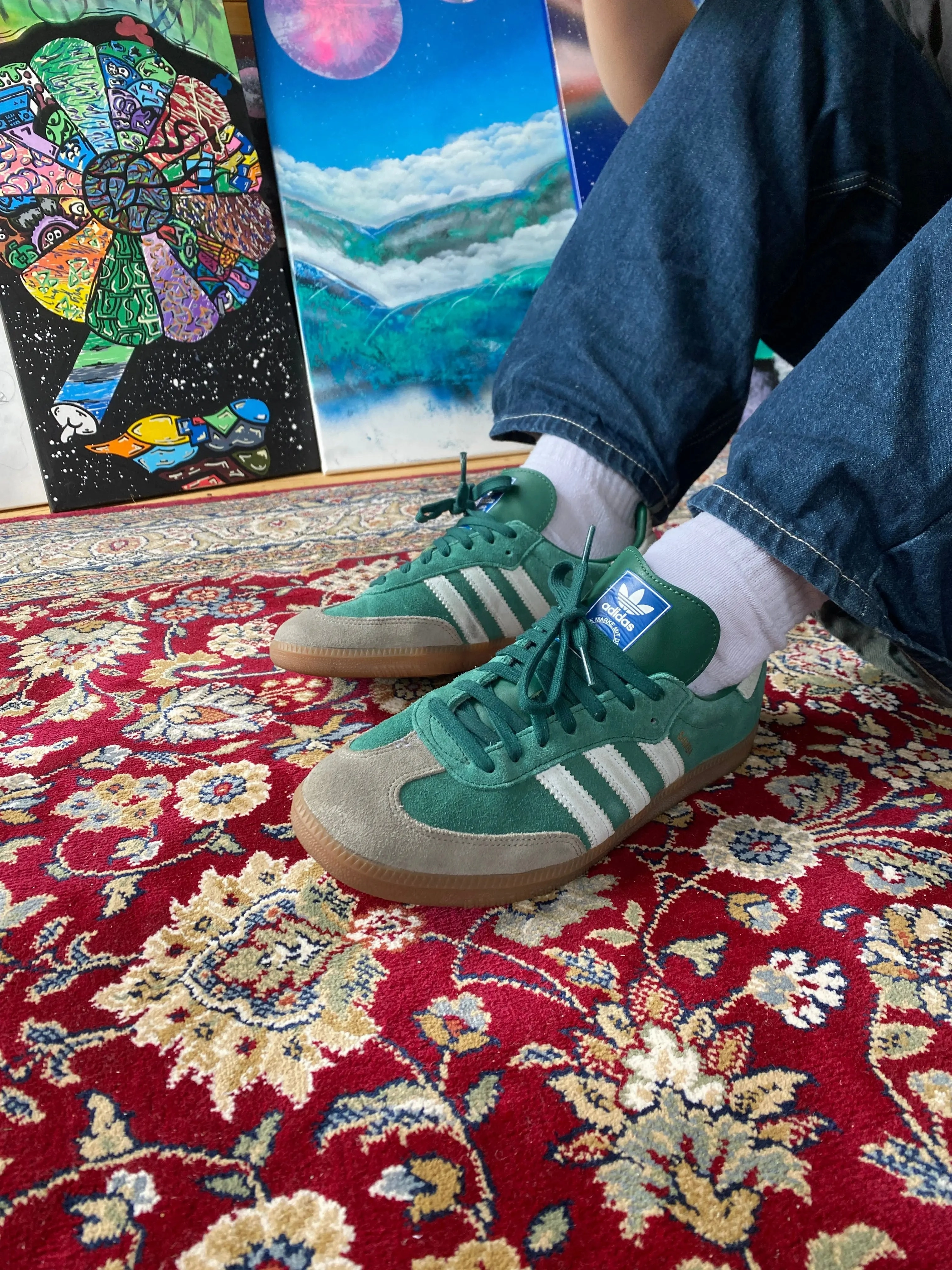 Adidas Samba OG Collegiate Green Gum Grey Toe Karma Sneaks