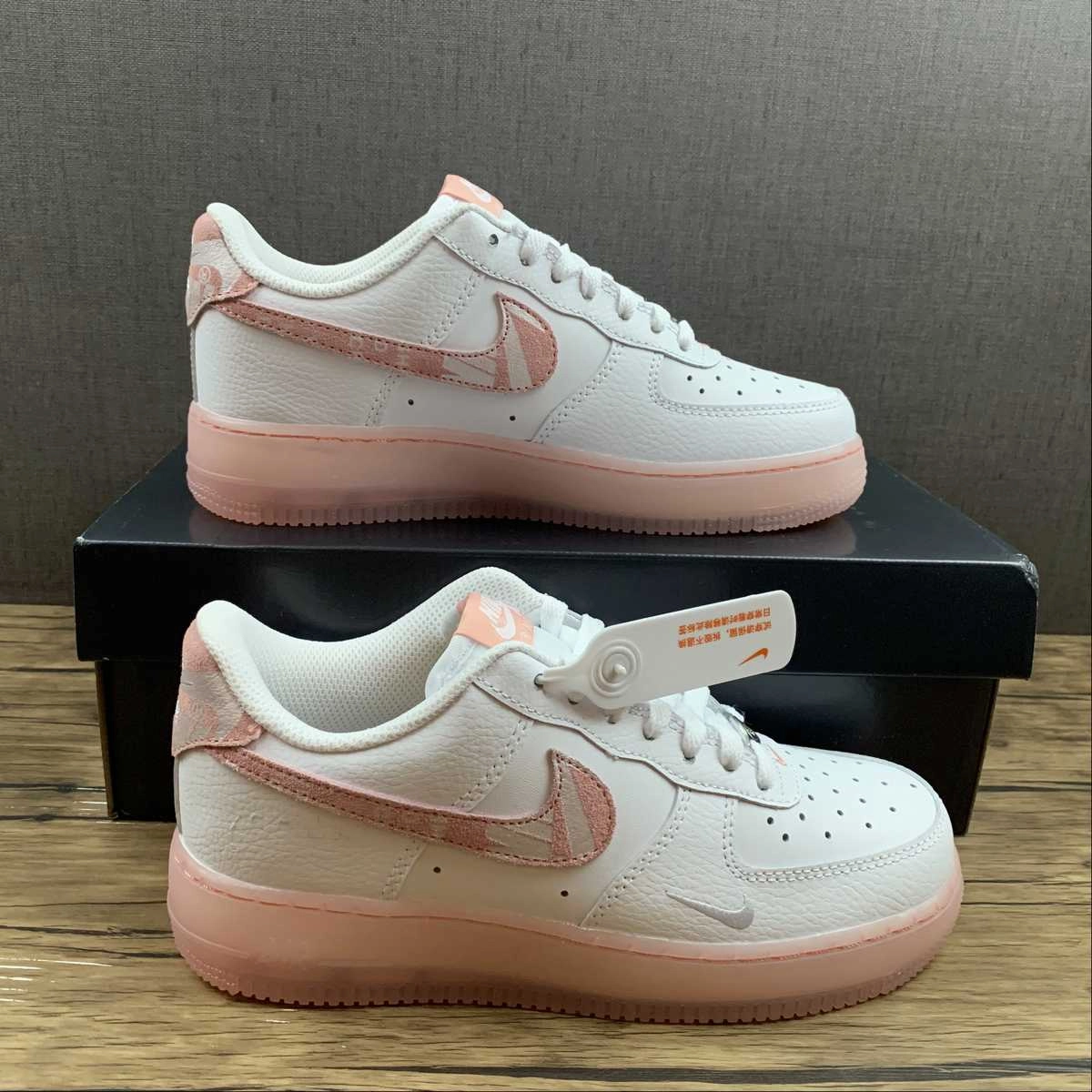 Ultra Breathable Sleek Wear Air Force 1 07 LV8 White Bleached Coral-Clear DQ5019-100