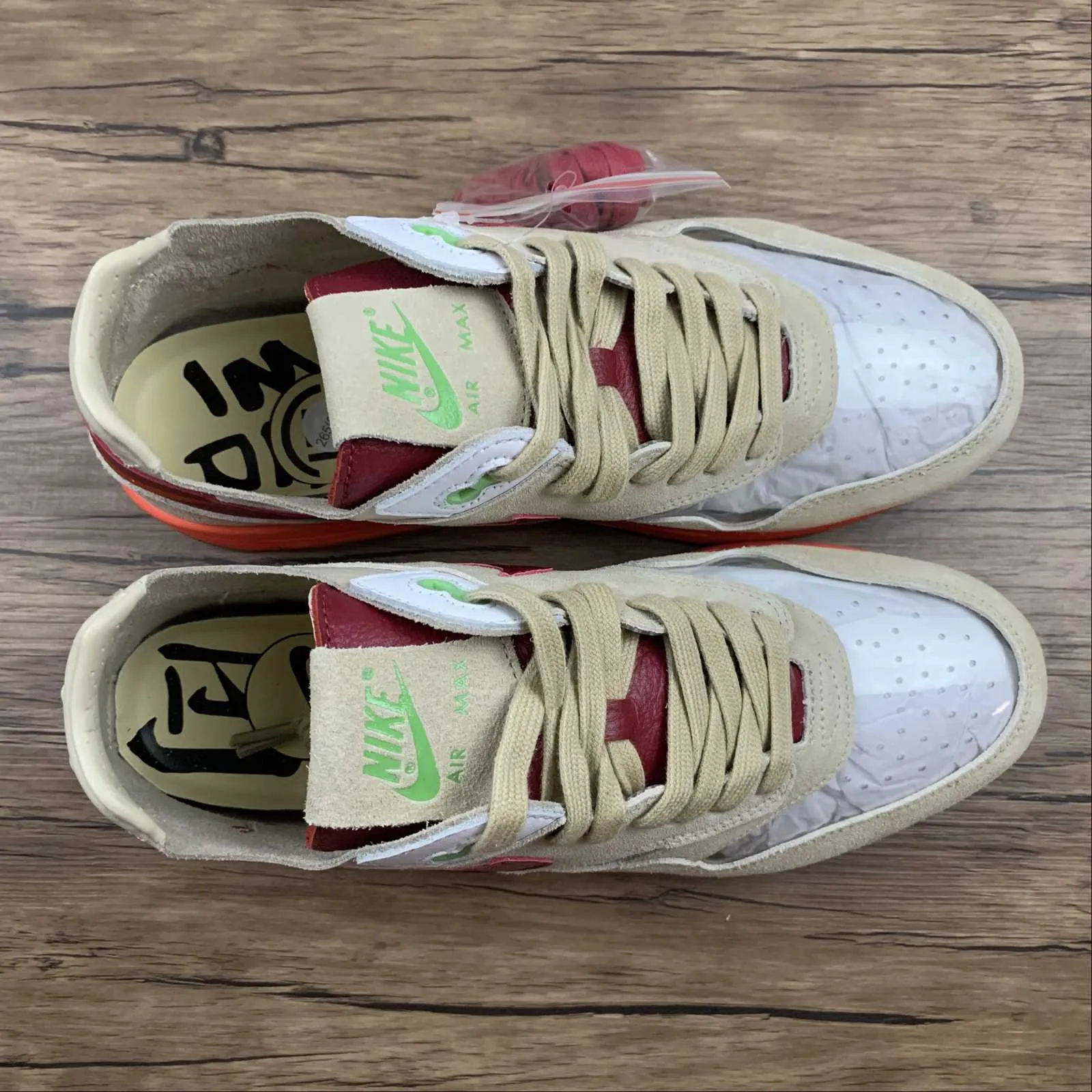 Clot x Air Max 1 Kiss of Death Net Deep Red Orange DD1870-100 blue running shoes