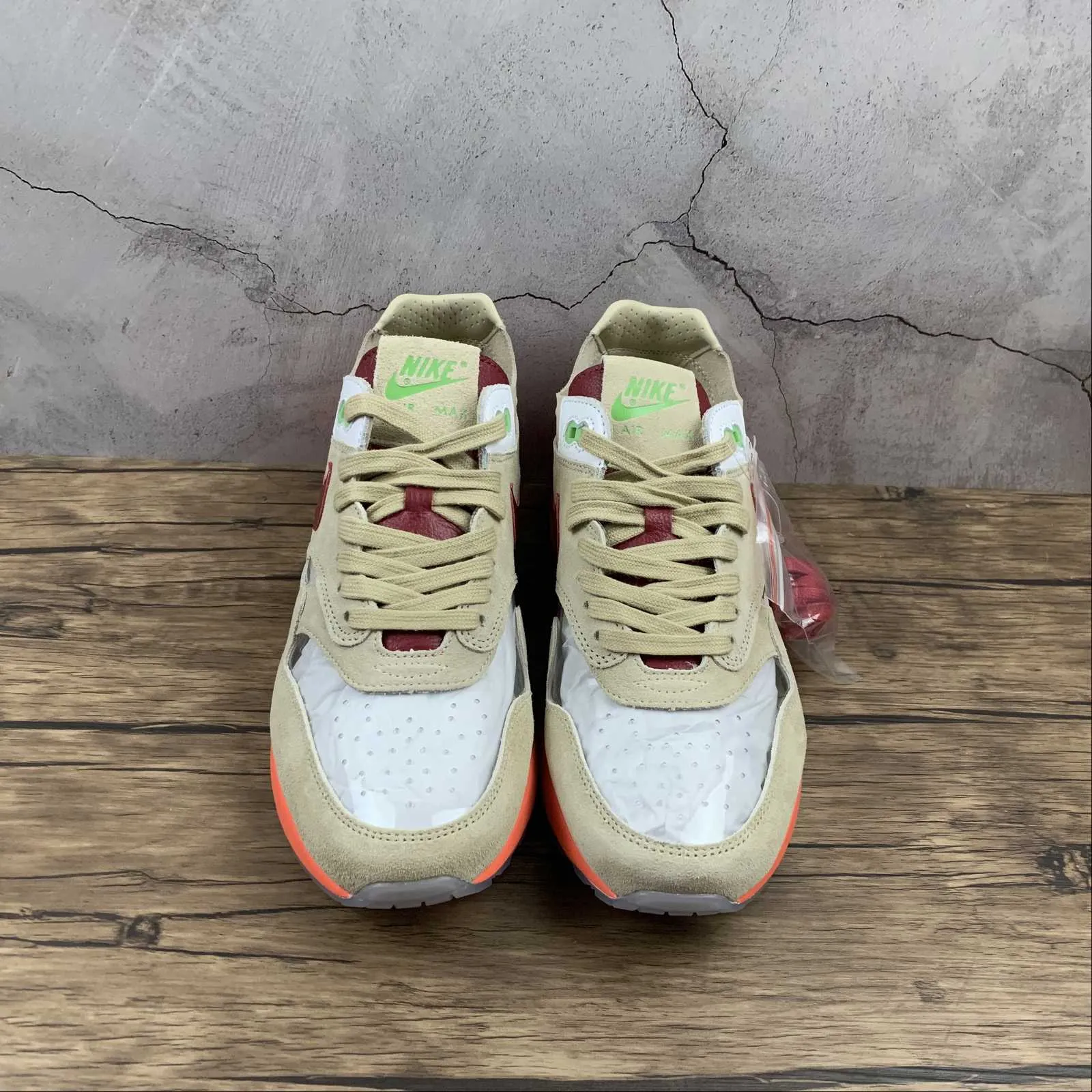 Shock Absorbing Plates Arch Support Shoes Clot x Air Max 1 Kiss of Death Net Deep Red Orange DD1870-100