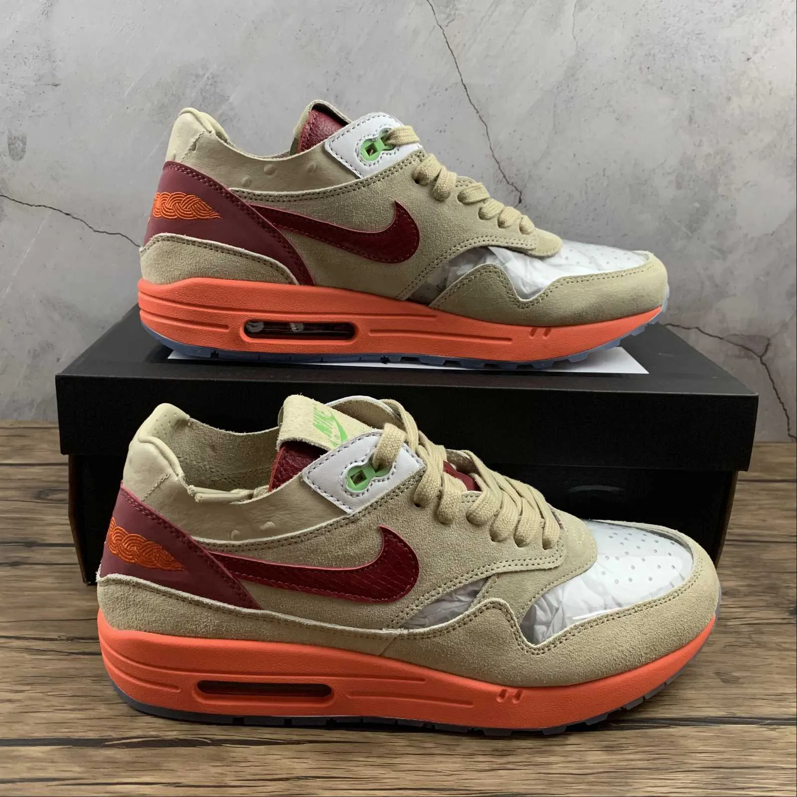 Clot x Air Max 1 Kiss of Death Net Deep Red Orange DD1870-100 pro - team - themed running wear