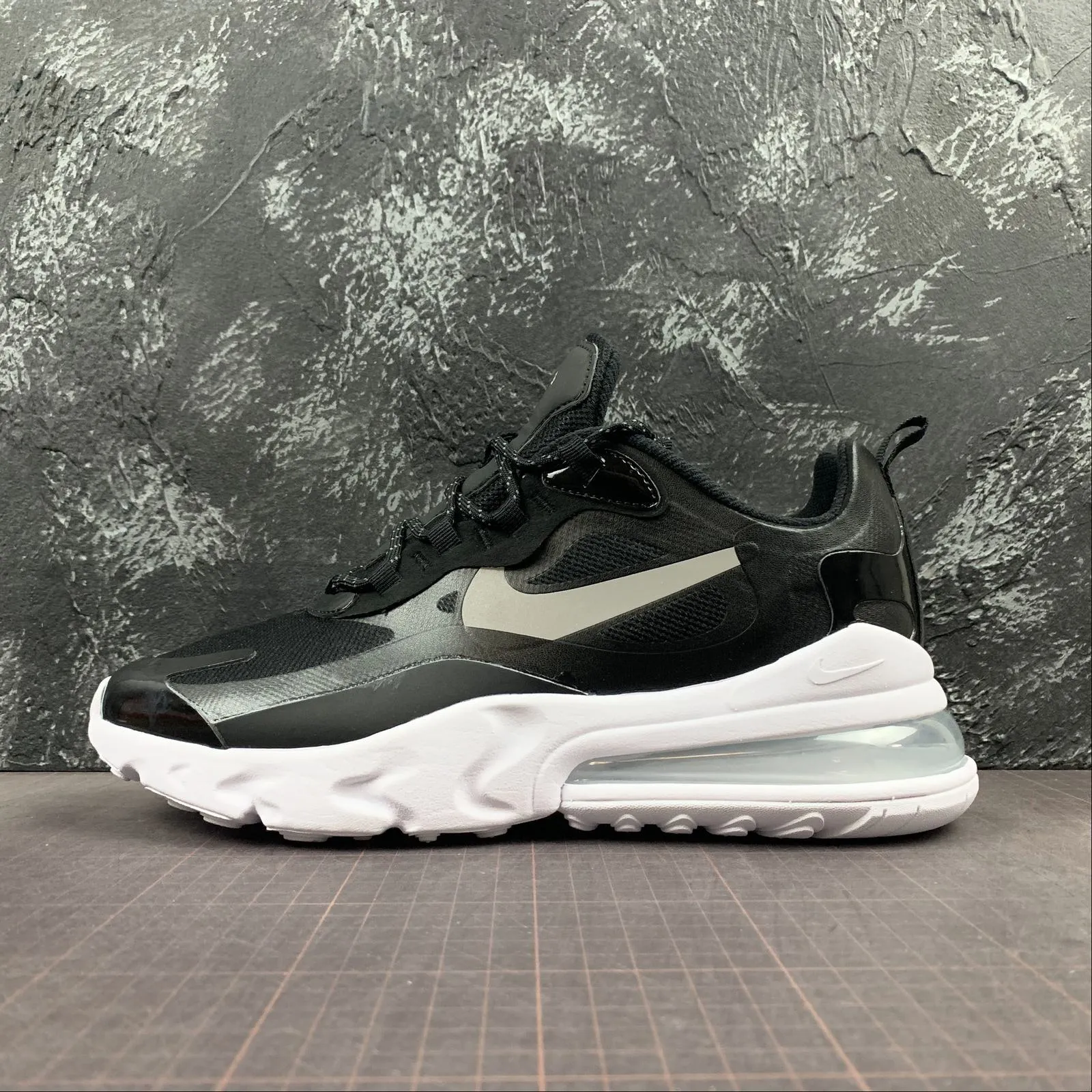 Air Max 270 React Black Metallic Silver CT3426-001 fabric shoes
