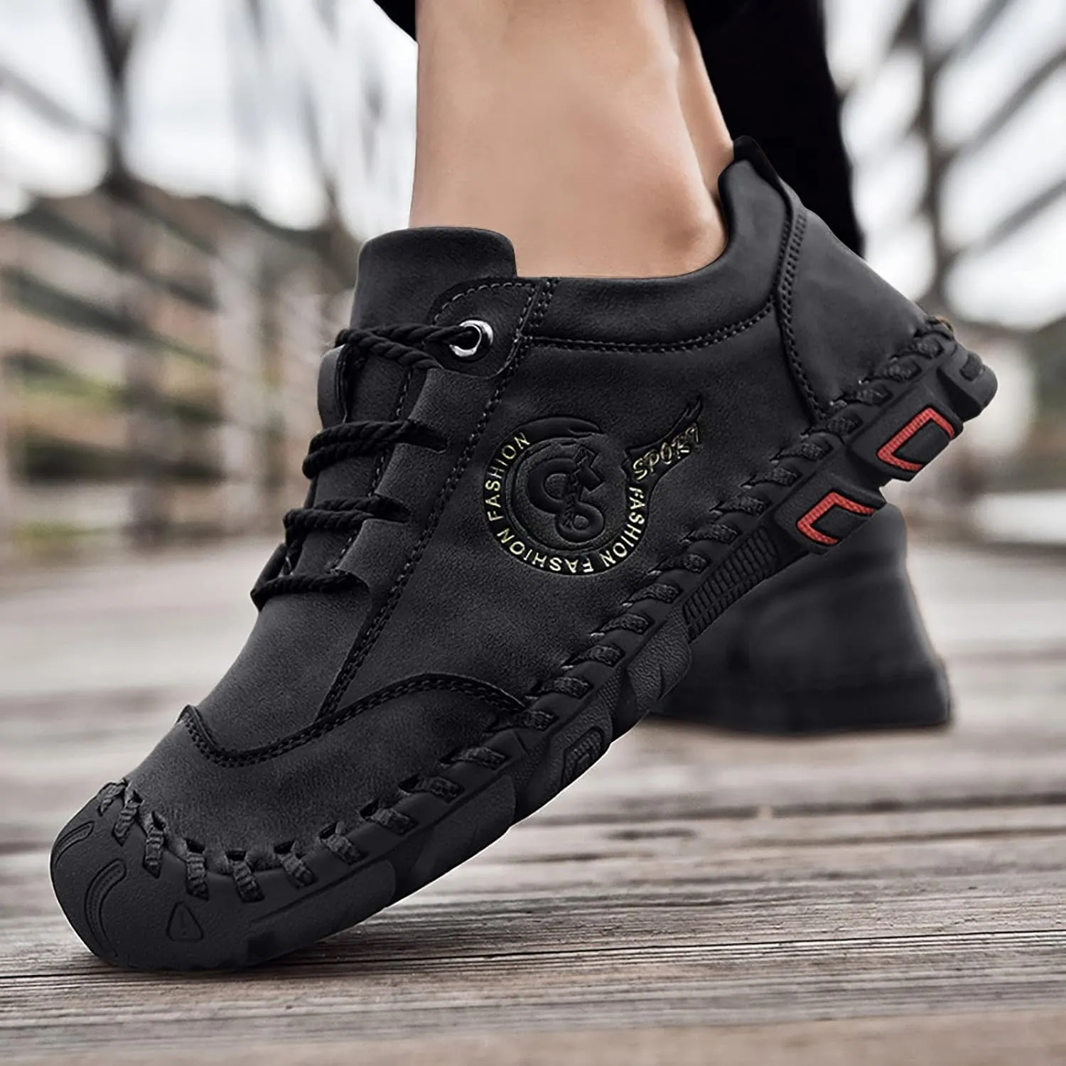 Non Slip Work Sport Shoes for Men Lace Up Lightweight Breathable Fashion Sneaker Lightweight Work Shoes for Men