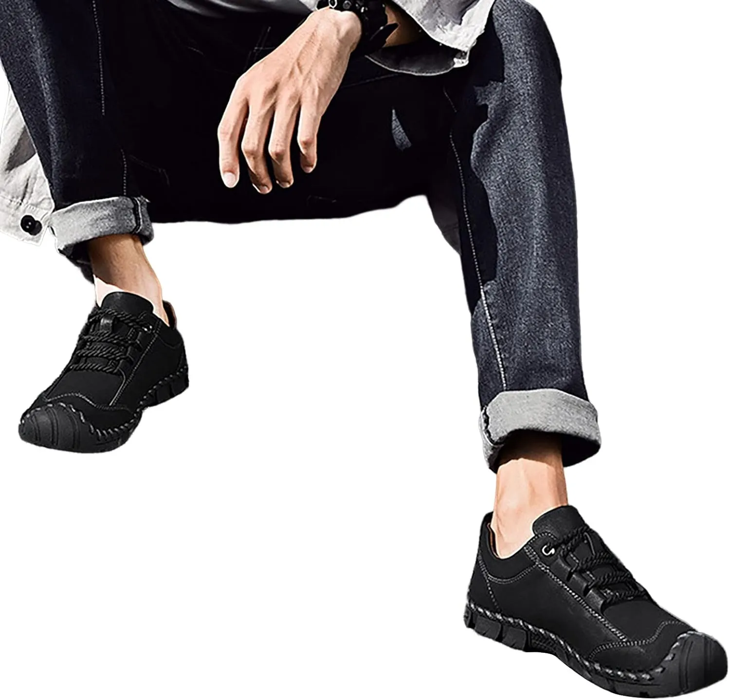 Non Slip Work Sport Shoes for Men Lace Up Lightweight Breathable Fashion Sneaker Lightweight Work Shoes for Men