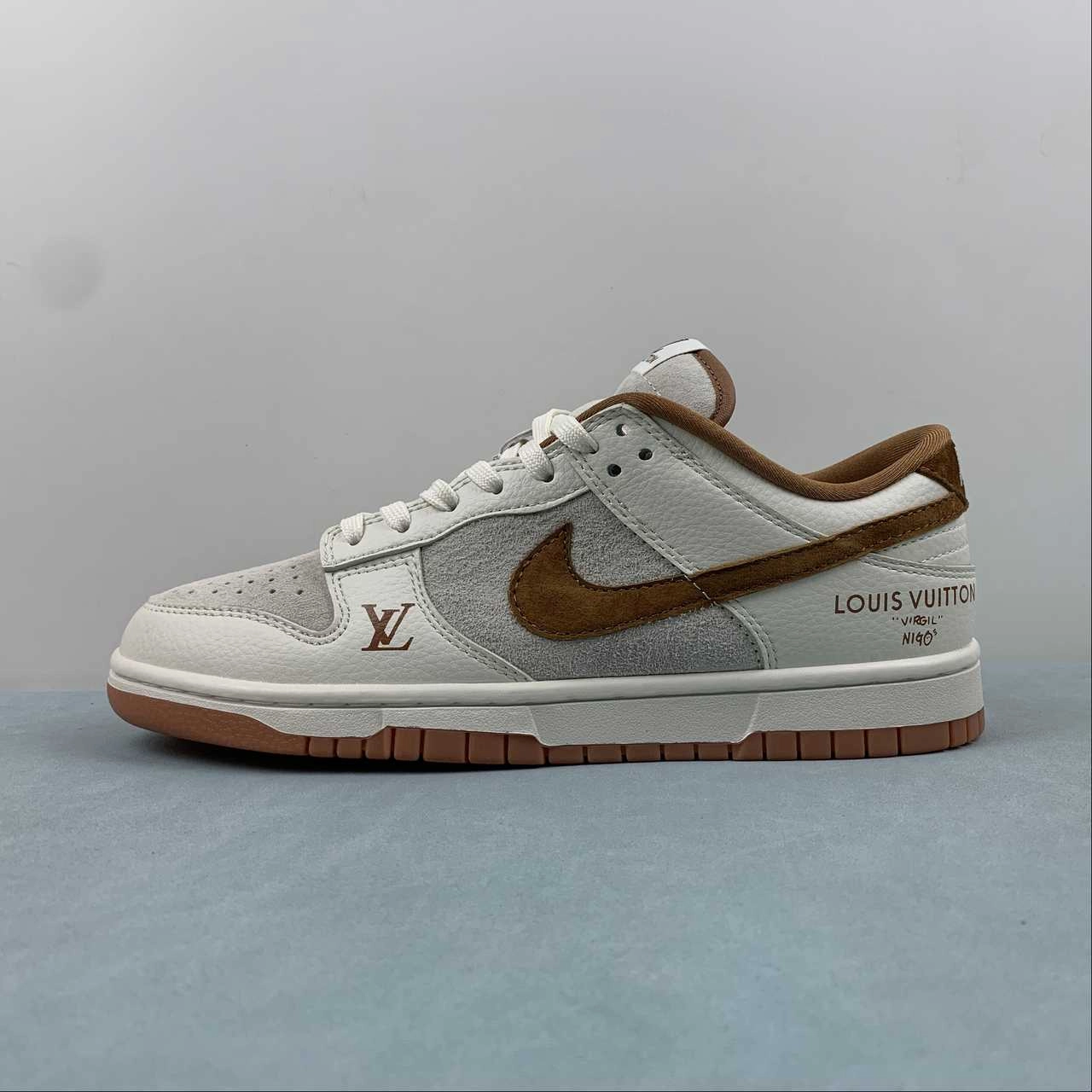 Casual Shoes Lean Form SB Dunk Low LV Chocolate White Suede FC1688-133