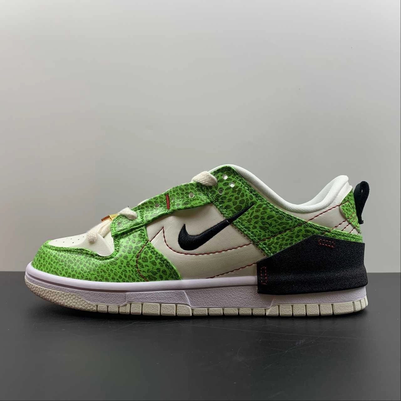 SB Dunk Low Disrupt 2 White Green Red Black DV1491-101 Breathability Outdoor Motion