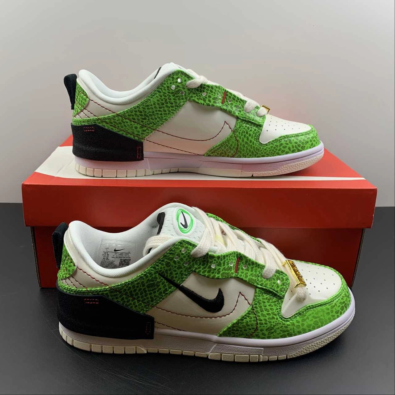 All-weather breathability SB Dunk Low Disrupt 2 White Green Red Black DV1491-101