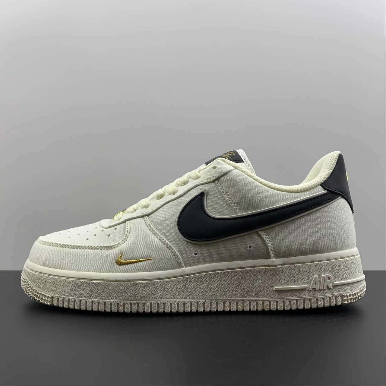 Air Force 1 07 Low Off White Black Gold MN5696-809 Soft Material Outdoor Comfort