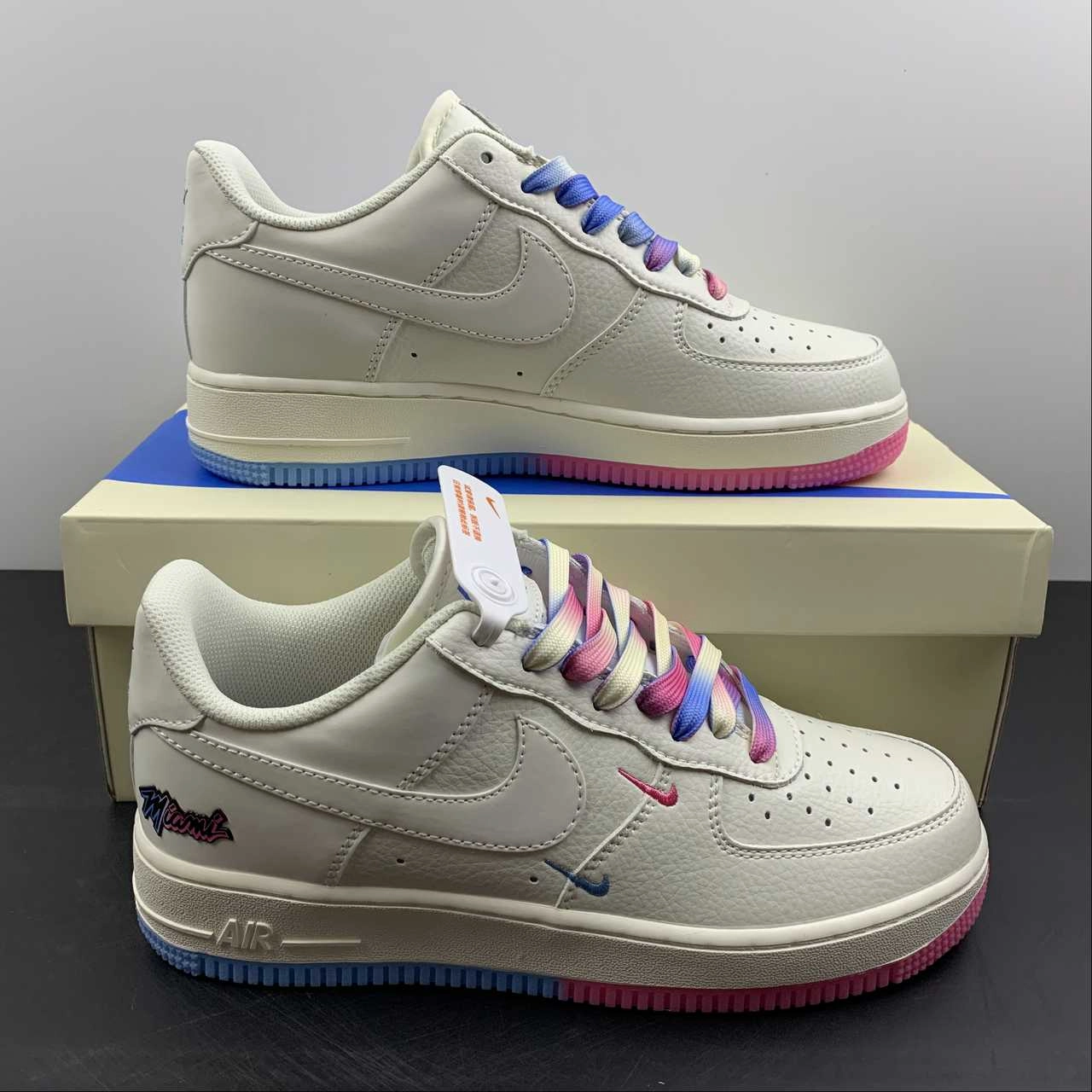 Balanced Form Durable   construction Air Force 1 07 SU19 Miami White Blue-Red