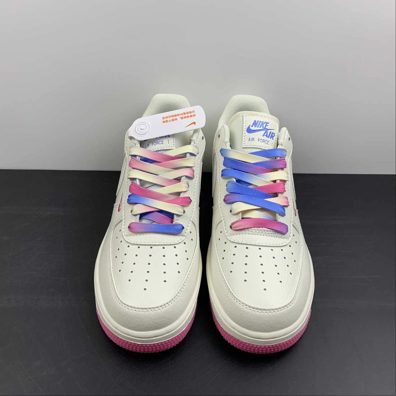 Cushioned Step Sporty Air Force 1 07 SU19 Miami White Blue-Red