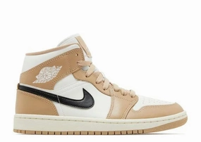 Air Jordan 1 Mid Desert Sail (W) Reinforced Stitching Ultra Cushioned Midsole
