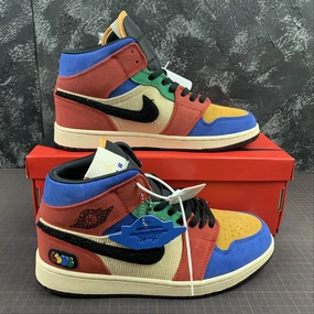 Simple Aesthetic Balanced Fit Air Jordan 1 Mid Fearless Blue-Red-Black CU2805-100