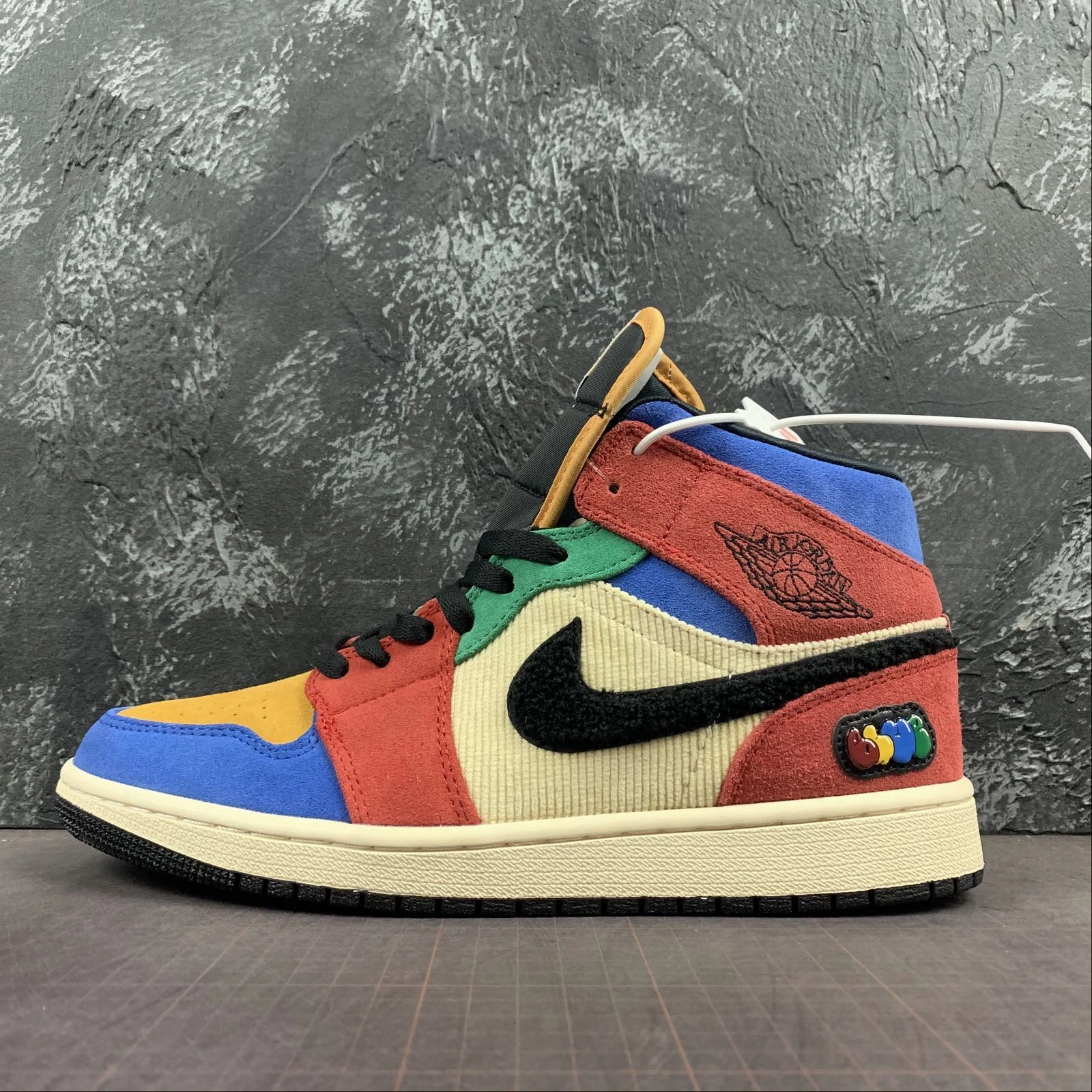 Fashion Style Soft Collar Air Jordan 1 Mid Fearless Blue-Red-Black CU2805-100