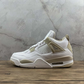 Air Jordan 4 Retro GG Linen Blue Light White Boarder Sand 487724-118 Abrasion Resistant Mesh Hyper Breathable Knit
