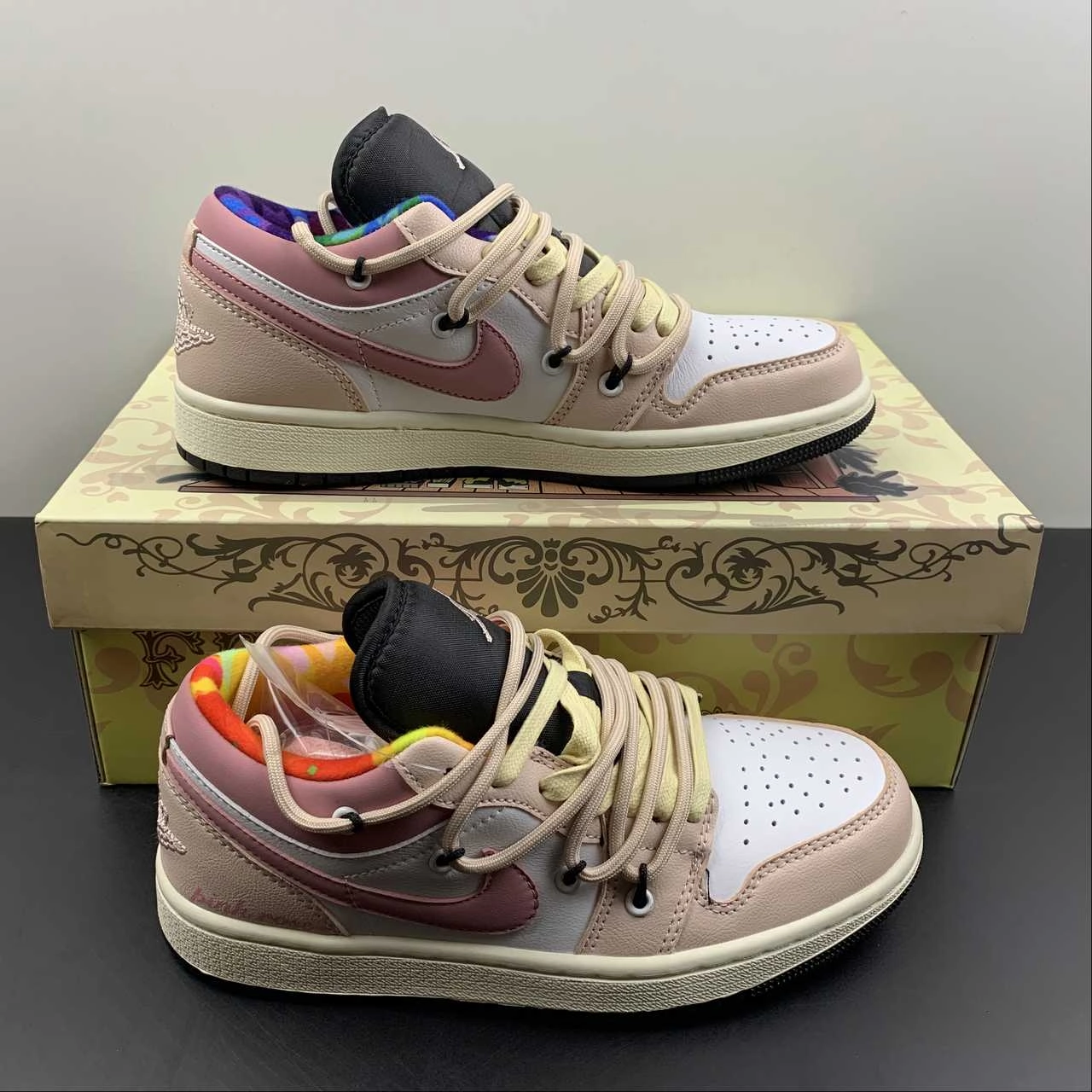 FoamMidsole Air Mesh Air Jordan 1 Low SE ??Pink Rose?? Black White Onix-White Sail DQ8421-001