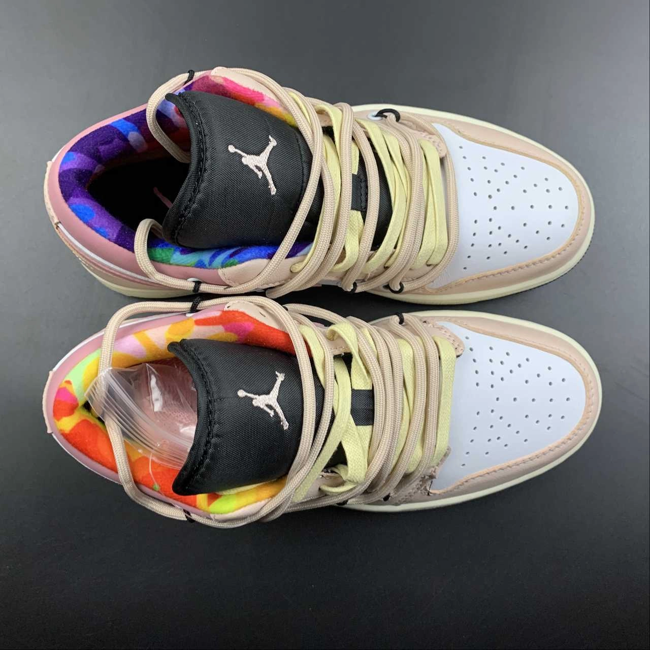 Air Jordan 1 Low SE ??Pink Rose?? Black White Onix-White Sail DQ8421-001 Clean Style Outdoors Ready