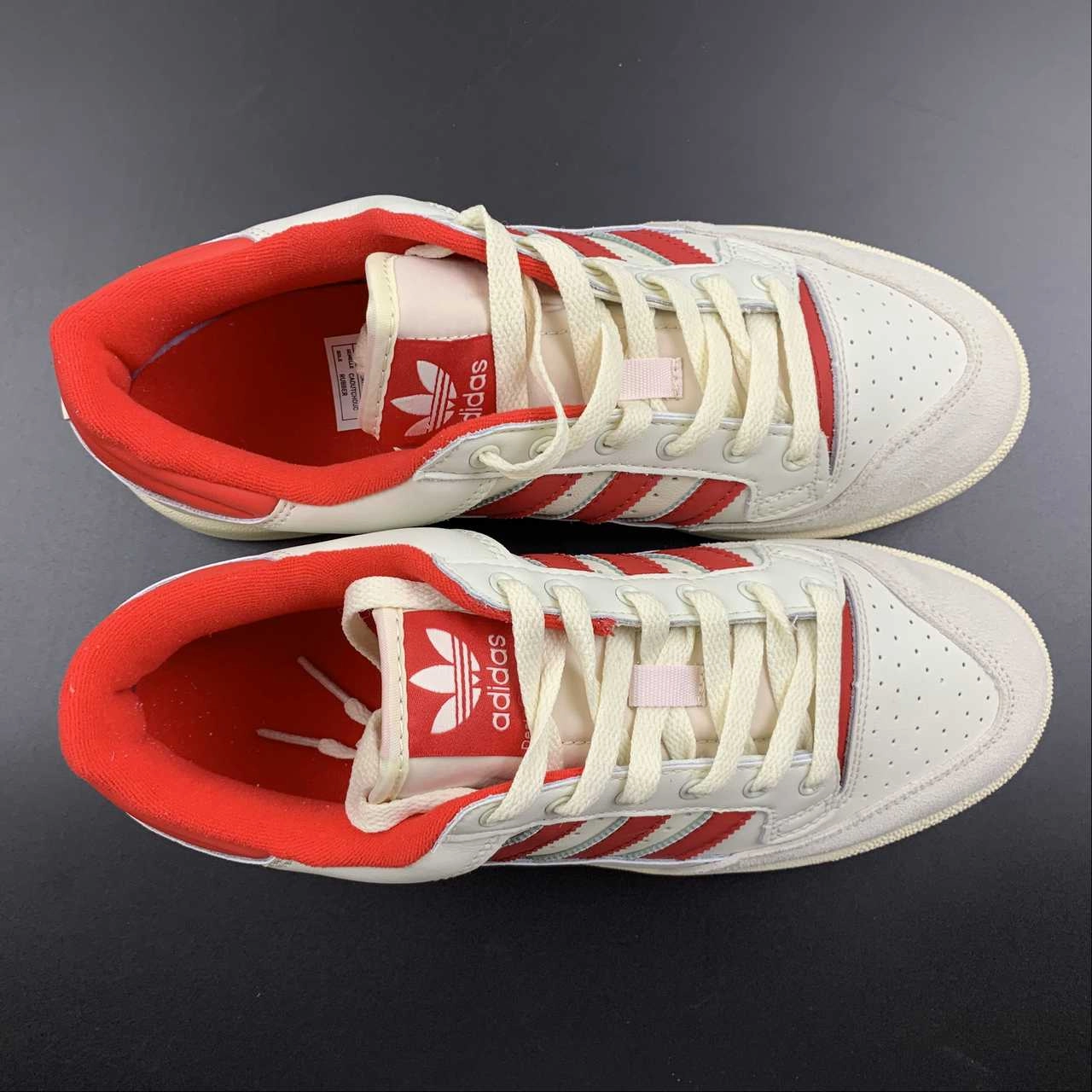 Better Form Flat Sole Adidas Forum 84 Low Off White Pink Glow-Vivid Red HQ6278
