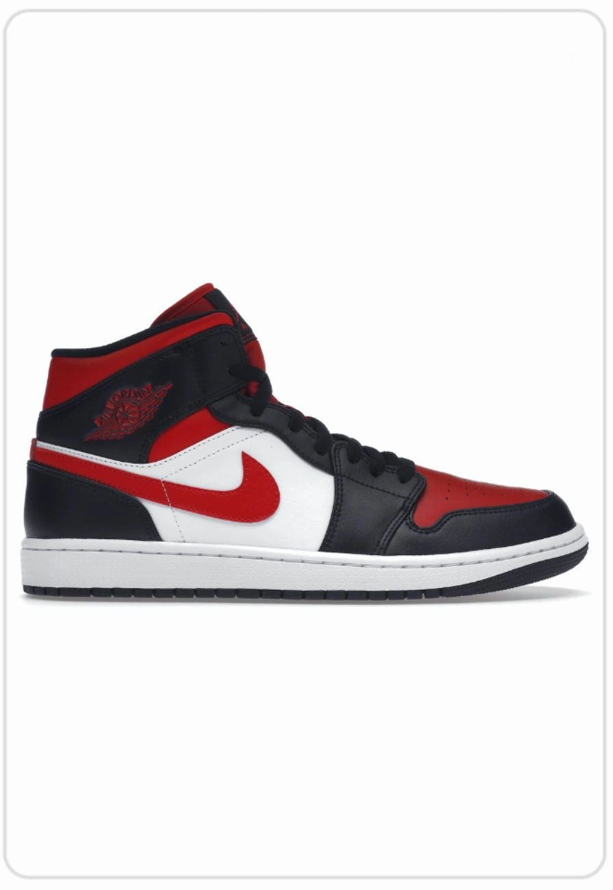 Air Jordan 1 Mid White Black Red Min butik