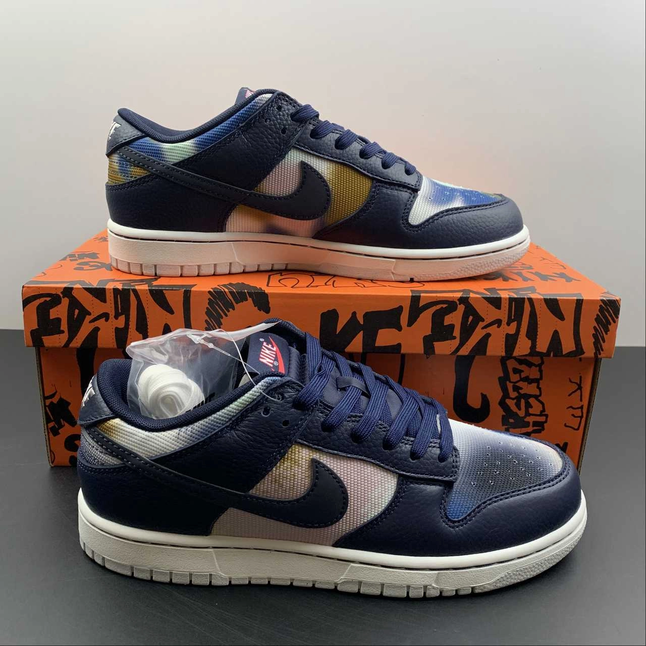 Functional Day Ankle Collarbrace SB Dunk Low Graffiti Navy White DM0108-400