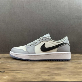Energy Return Technology Smooth Air Jordan 1 Low OG Light Smoke Grey Black White DD9315-002