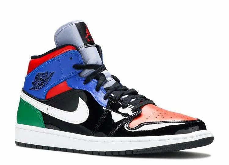 Air Jordan 1 Mid Multi Patent (W) Heel Stabilizer LaceUp
